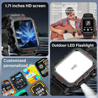 LAXASFIT New Men's Smart Watch LED Flashlight Outdoor Sports Smart Watch Wristwatch Health Monitoring Smart Watch