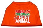 Christmas Pet Dog & Cat Shirt, "Merry Christmas Ya Filthy Animal"