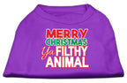 Christmas Pet Dog & Cat Shirt, "Merry Christmas Ya Filthy Animal"