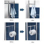 Over The Toilet Storage Metal Over Toilet Organizer Rack with Removable Towel Hooks, Paper Holder for Bathroom Restroom Laundry