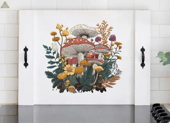 Mushroom Stove Cover | Cottagecore Noodle Board | Woodland Kitchen Decor