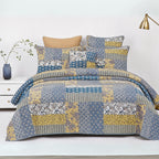 DaDa Bedding Honey Cove Floral Paisley Patchwork Quilt Set