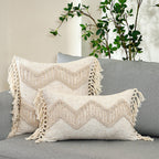 Cushion Cover Cotton Linen Pillowcase Tufted Beige Decorative Fashionable Cotton Hand-Woven Throw Pillow Covers Tufted  Pillow Covers  Bedroom Throw Pillow Cushion For Bed Home