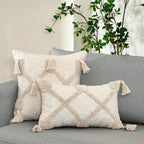 Cushion Cover Cotton Linen Pillowcase Tufted Beige Decorative Fashionable Cotton Hand-Woven Throw Pillow Covers Tufted  Pillow Covers  Bedroom Throw Pillow Cushion For Bed Home