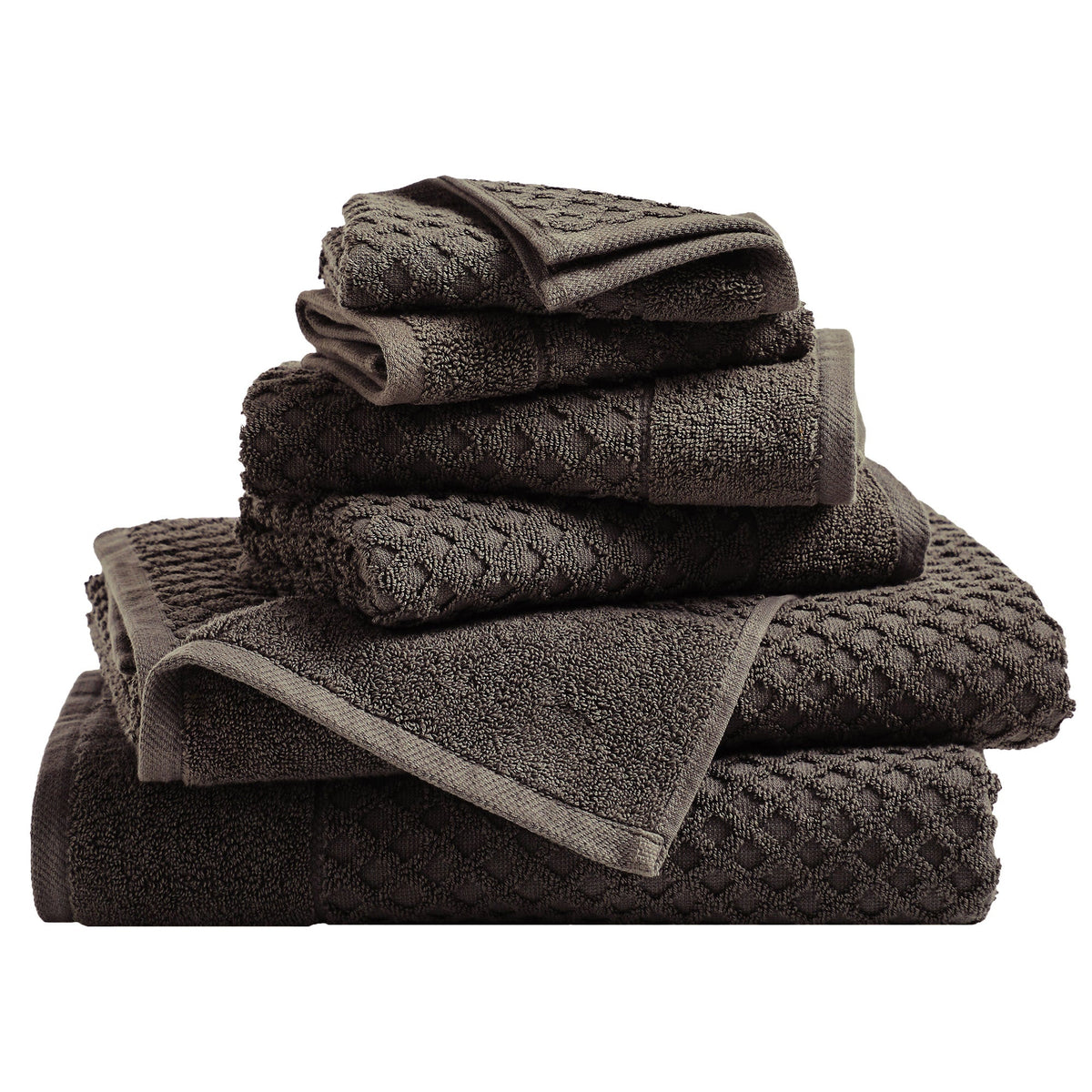 Cotton Diamond Waffle Weave Bath Towel Set - Grayson Collection
