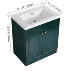 Contemporary Freestanding Bathroom Vanity With Resin Sink & Soft-Close Cabinet Doors