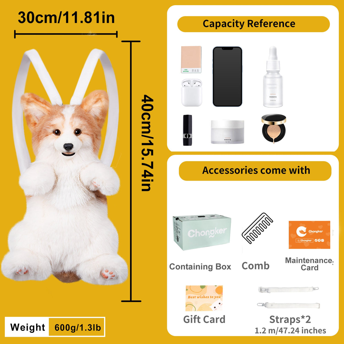 Corgi Backpack – Cute Dog Plush Bag for Kids & Pet Fans
