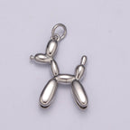 Dainty Balloon Dog Charm - 14K Gold Filled puppy pendant, fun whimsical 3D pet animal lover, poodle Pendant M-862 M-863