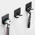 Decorative Hook 2 Pcs Punch Free Razor Holder Storage Hook Wall Men Shaving Shaver Shelf Bathroom Razor Rack Wall Bathroom Accessories