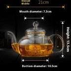 Glass Tea Set Scented Teapot High Temperature Resistant Tea Brewing Pot Large Capacity Tea Cooker