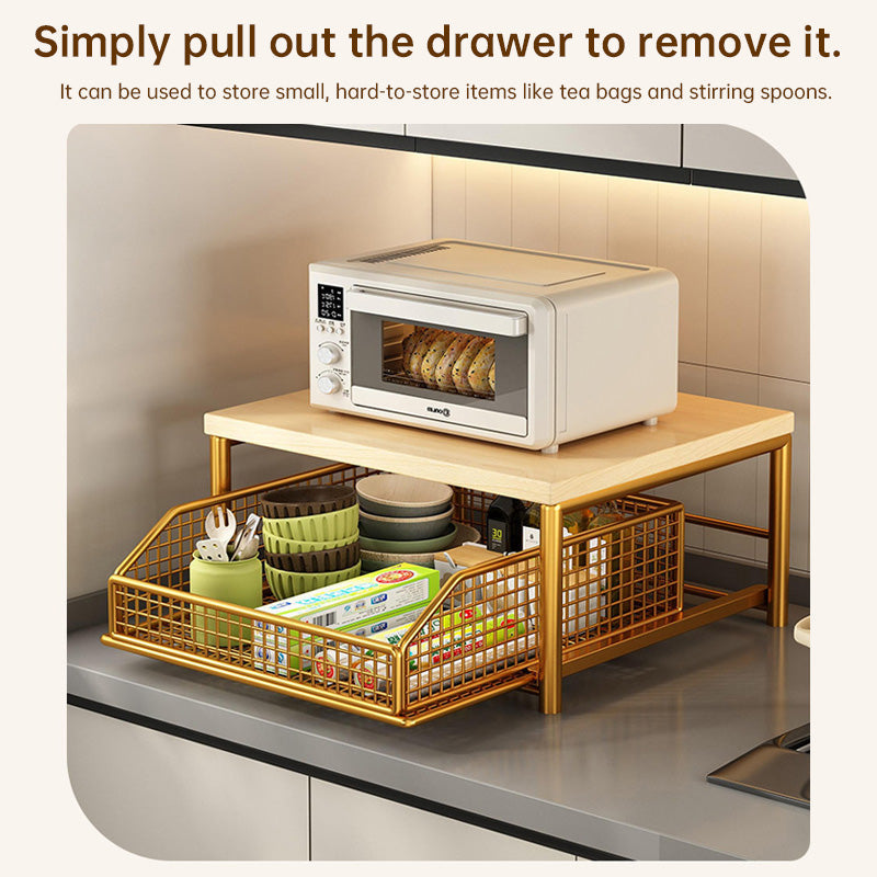 Modern Kitchen Microwave Shelf – Space-Saving Countertop Storage for Appliances, Elegant Design