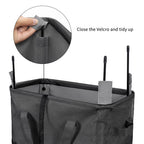 Slim Laundry Hamper With Handles Collapsible Laundry Basket Thin Dirty Clothes Basket Narrow Laundry Bag Foldable Dirty Cloth Hamper 45L (21 inchesGrey)