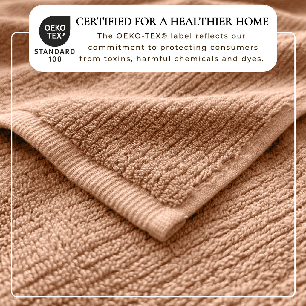 Turkish Cotton Ribbed 6-Piece Bath Towel Set - Georgiana Collection