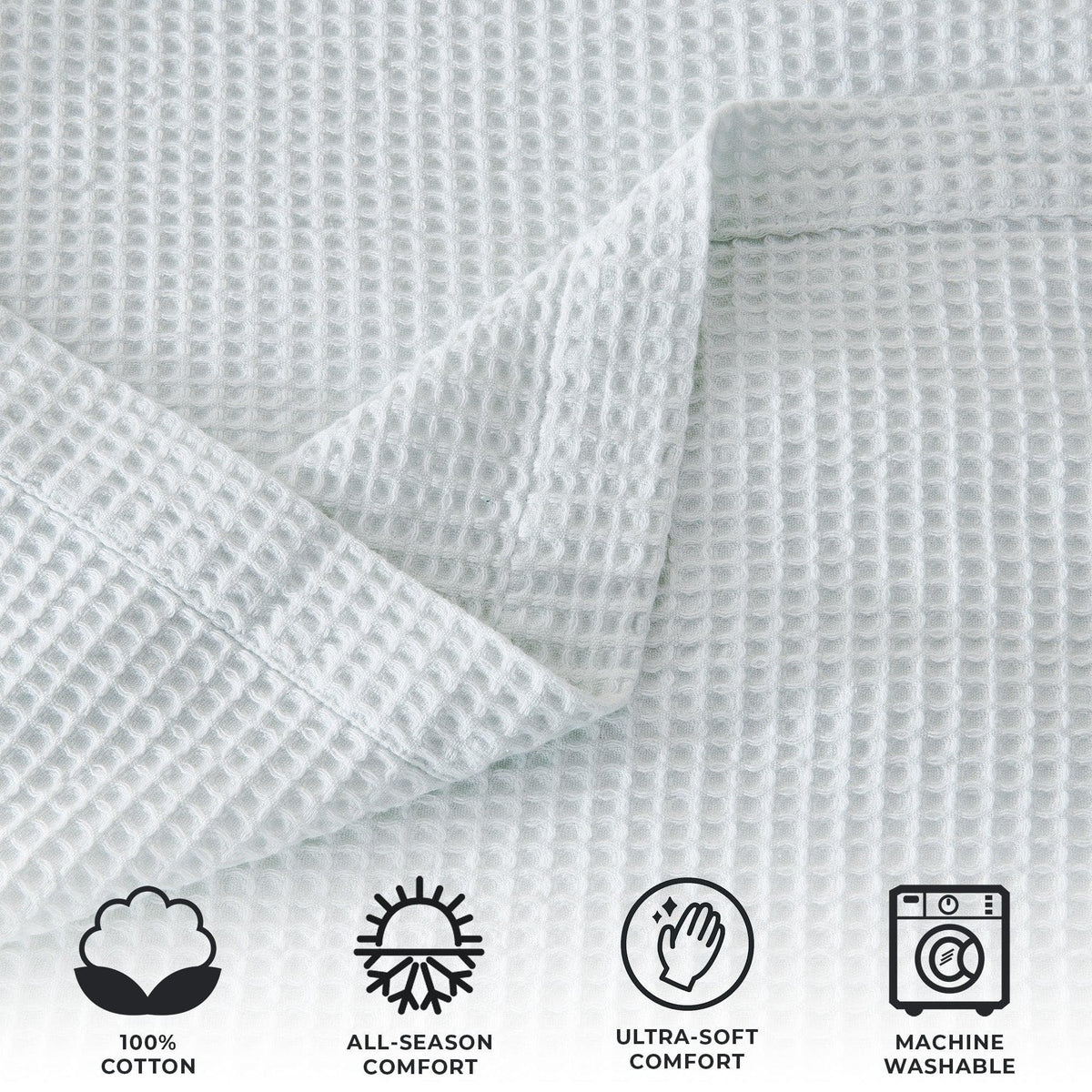 100% Cotton Waffle Weave Blanket - Mikala Collection