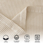 100% Cotton Waffle Weave Blanket - Mikala Collection