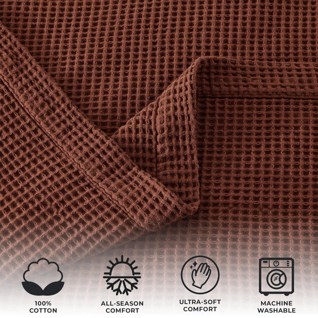 100% Cotton Waffle Weave Blanket - Mikala Collection