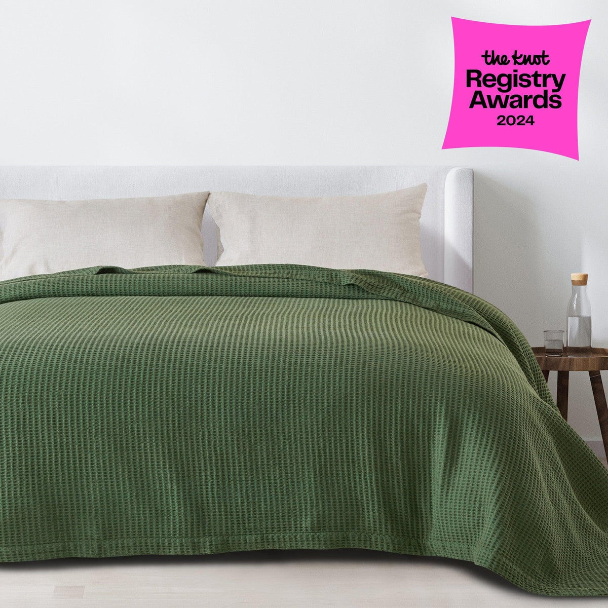 100% Cotton Waffle Weave Blanket - Mikala Collection