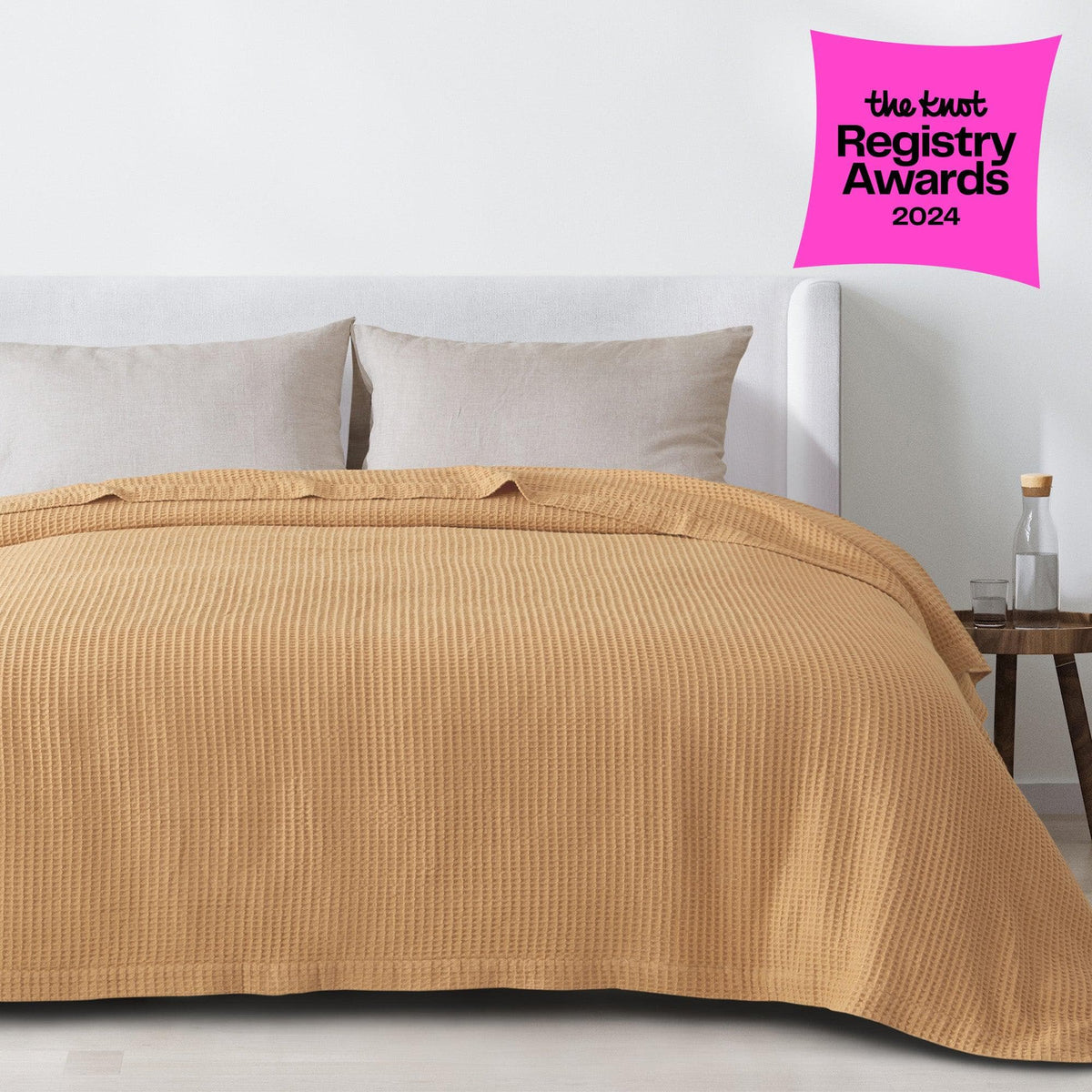 100% Cotton Waffle Weave Blanket - Mikala Collection