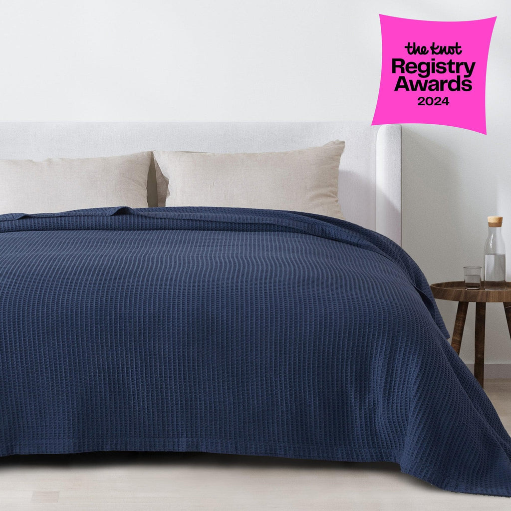 100% Cotton Waffle Weave Blanket - Mikala Collection