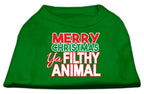Christmas Pet Dog & Cat Shirt, "Merry Christmas Ya Filthy Animal"