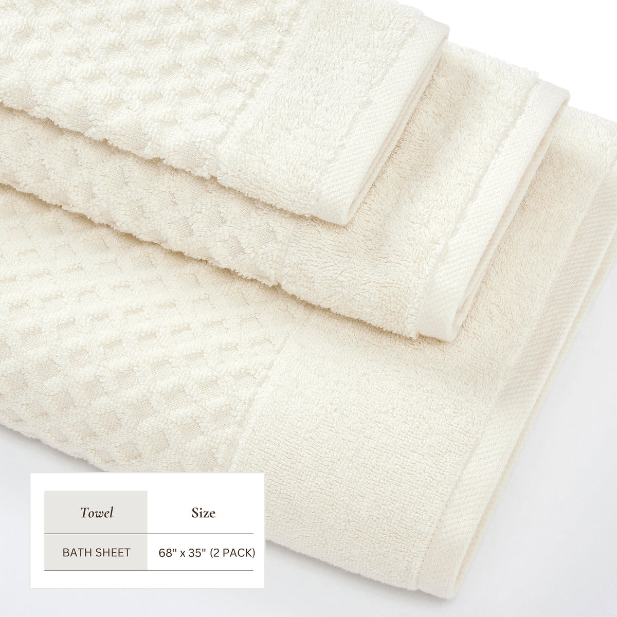 Cotton Diamond Waffle Weave Bath Towel Set - Grayson Collection