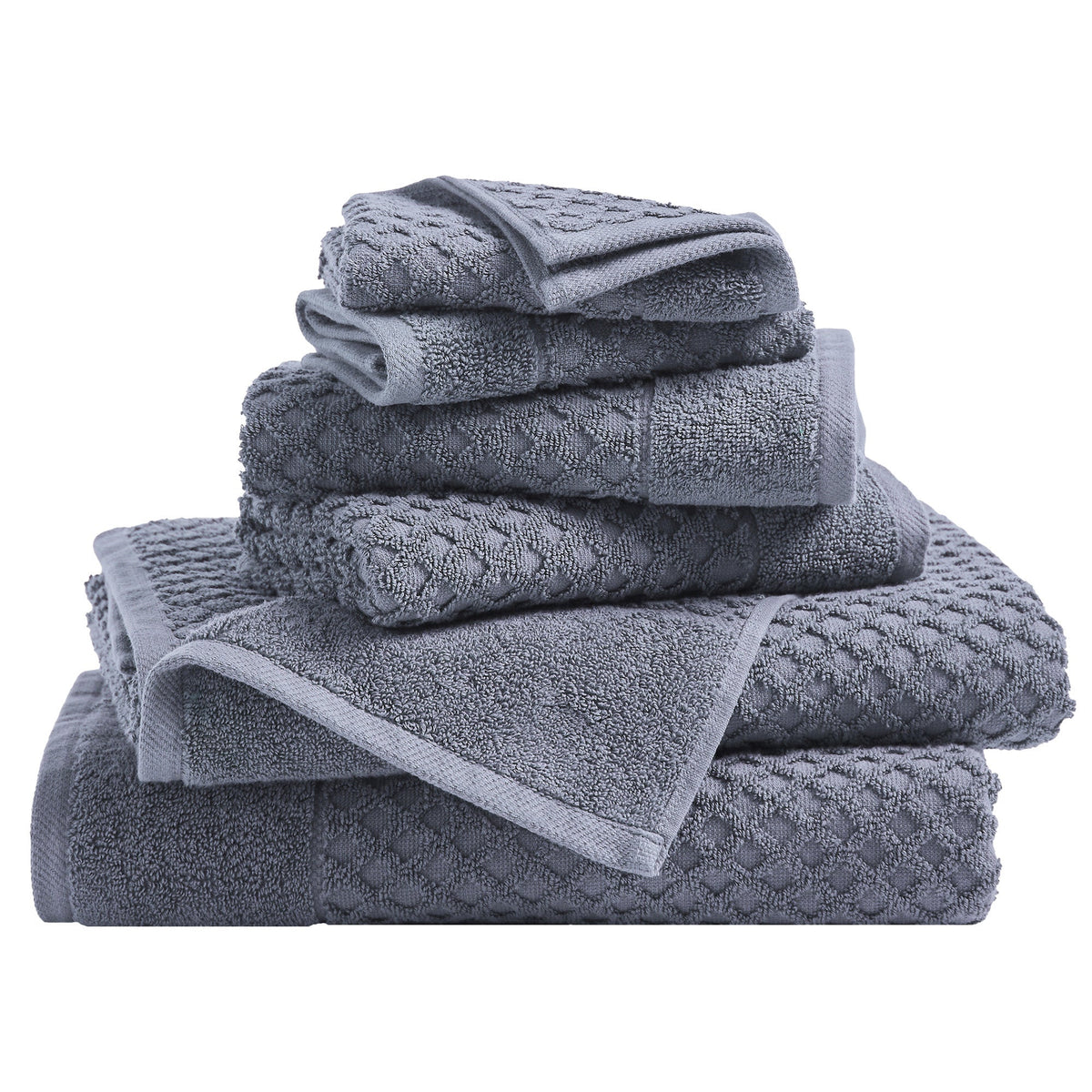 Cotton Diamond Waffle Weave Bath Towel Set - Grayson Collection