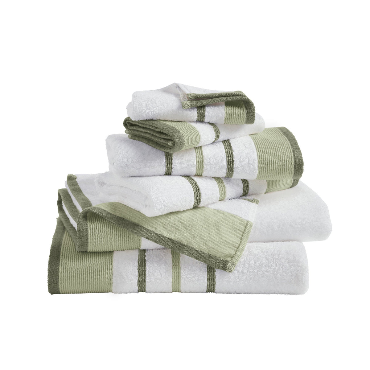 Decorative Cotton Stripe Bath Towel Set - Noelle Collection