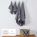 Decorative Cotton Stripe Bath Towel Set - Noelle Collection