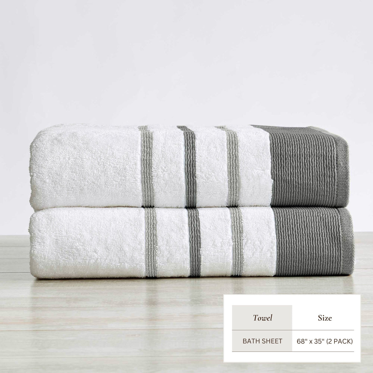 Decorative Cotton Stripe Bath Towel Set - Noelle Collection