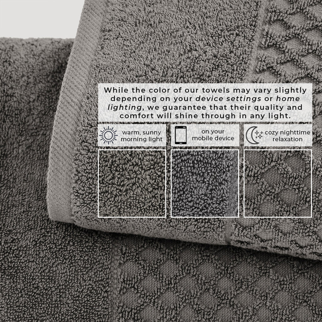 Cotton Diamond Waffle Weave Bath Towel Set - Grayson Collection