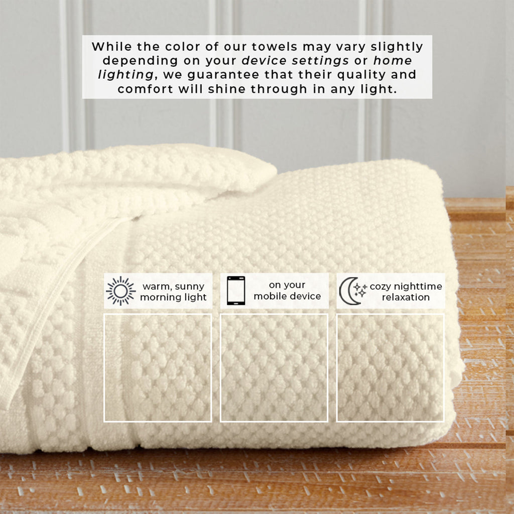 100% Cotton Checkered Jacquard Bath Towel Set - Giuliana Collection