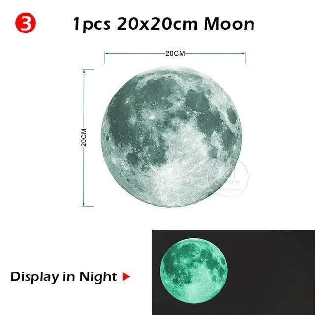 New Amazing Luminous Moon and Stars Wall Stickers for Kids Room Baby Nursery Home Decoration Wall Decals Glow in the Dark Bedroom Ceiling