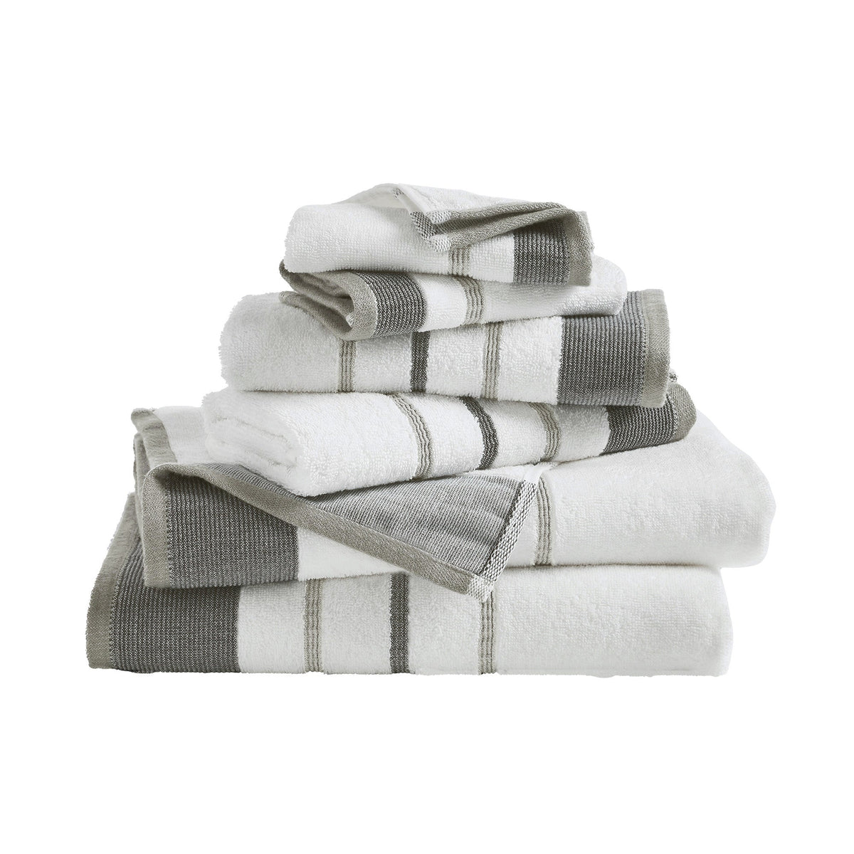 Decorative Cotton Stripe Bath Towel Set - Noelle Collection