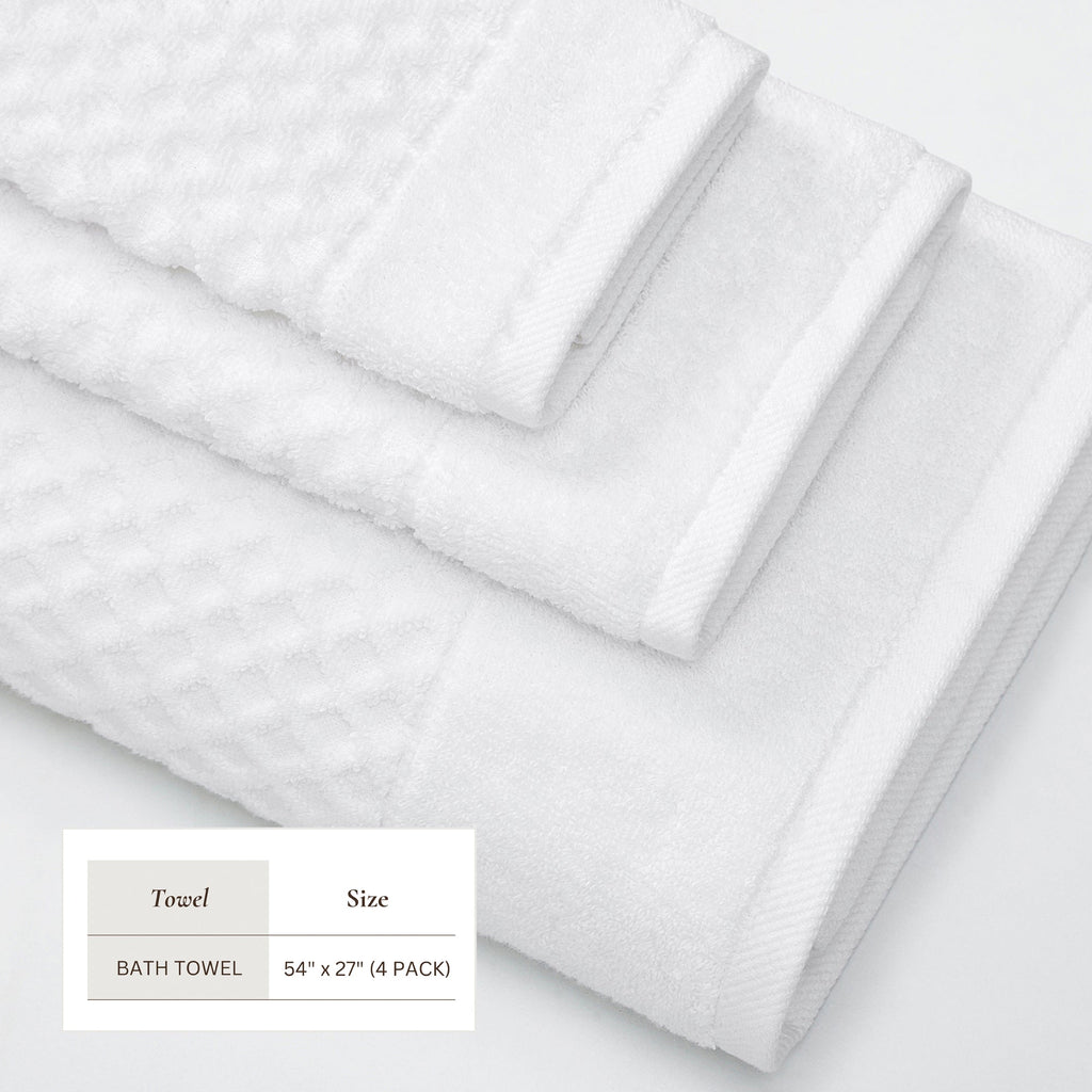 Cotton Diamond Waffle Weave Bath Towel Set - Grayson Collection