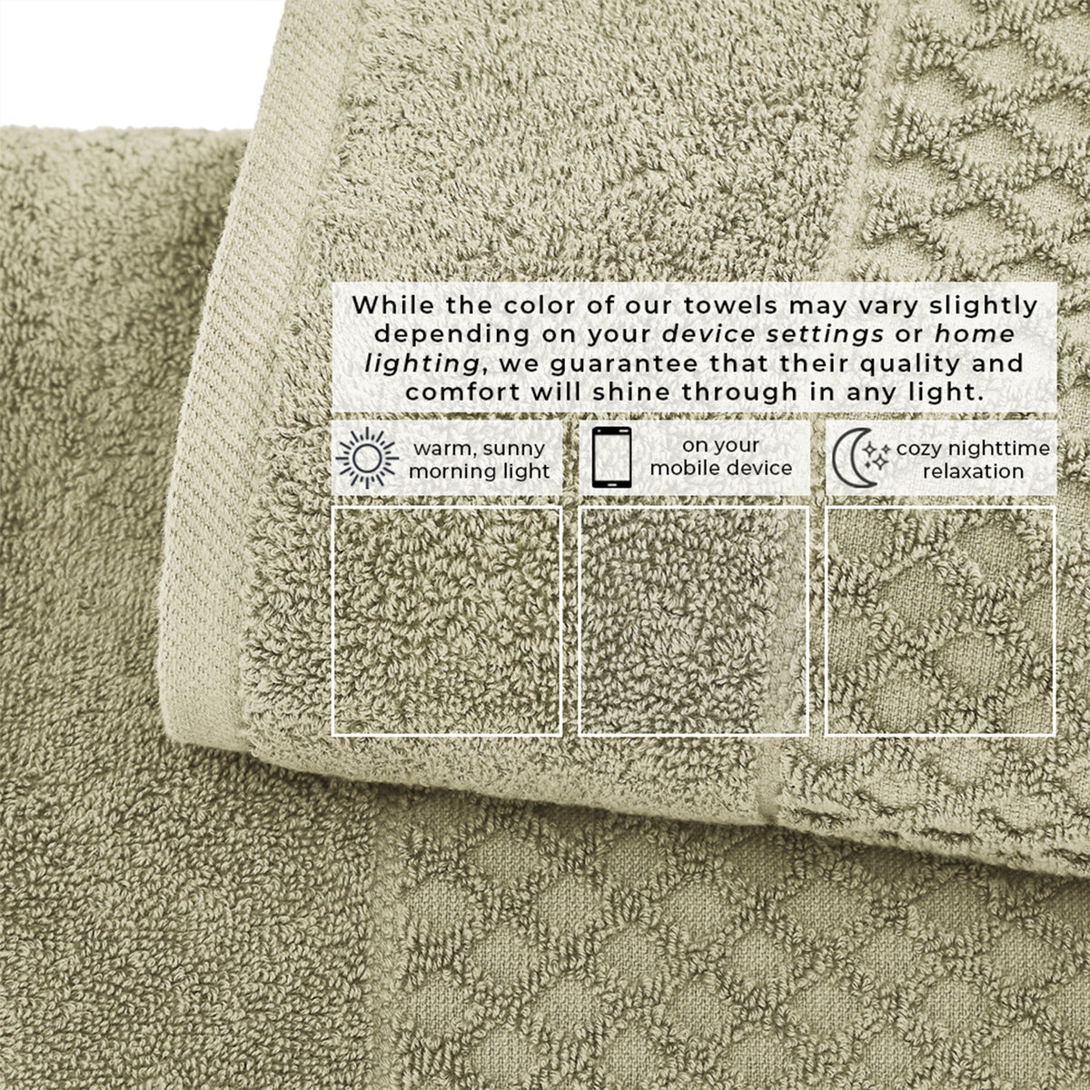 Cotton Diamond Waffle Weave Bath Towel Set - Grayson Collection