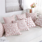 Solid Geometric Cushion Cover Pink Gray Blue Modern Decorative Throw Pillow Case Cushion Case for Room Bedroom Room Decorative Sofa Cushions Throw Pillows Cotton Pillow Covers Pillowcases 45x45