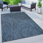 Solid Outdoor Rug for Patio or Balcony weatherproof in Mottled Blue