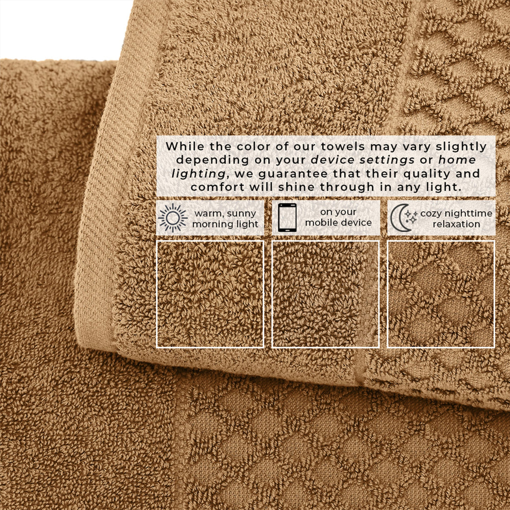 Cotton Diamond Waffle Weave Bath Towel Set - Grayson Collection