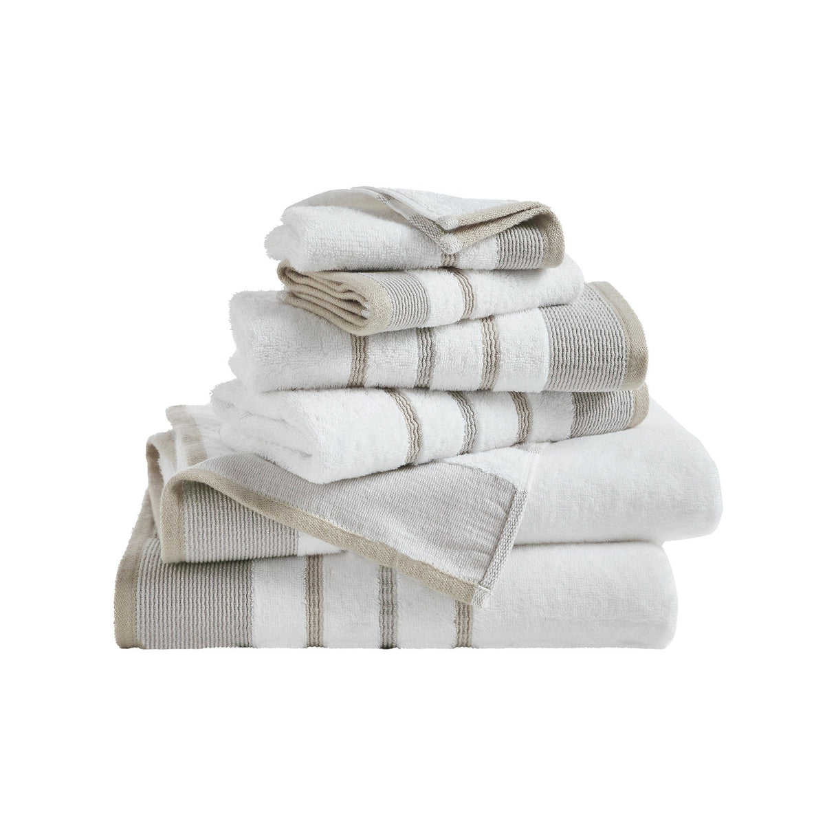 Decorative Cotton Stripe Bath Towel Set - Noelle Collection