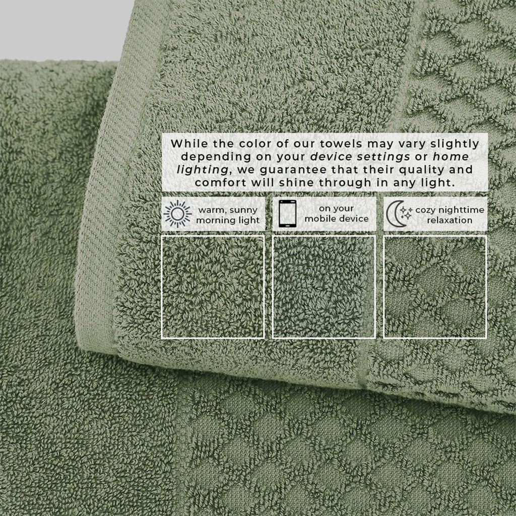 Cotton Diamond Waffle Weave Bath Towel Set - Grayson Collection