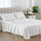 Kasentex Lightweight Sheet Set Full/Queen/King - Breathable Deep Pocket Bed Sheets with Pillowcases