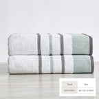 Decorative Cotton Stripe Bath Towel Set - Noelle Collection