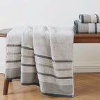 Decorative Cotton Stripe Bath Towel Set - Noelle Collection