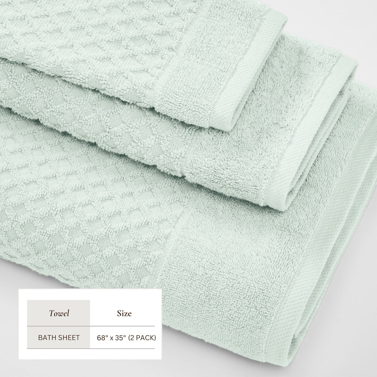 Cotton Diamond Waffle Weave Bath Towel Set - Grayson Collection